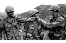 Comparing the beards grown during their ordeal are Capt. Walter Wesley, left, Capt. Walter Brown, center, and Capt. William Carpenter.