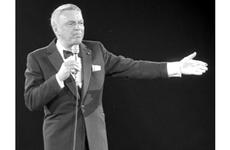 Frank Sinatra, onstage at Tokyo's Budokan Hall in April, 1985.