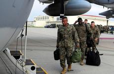 Col. Craig Timberlake, commander of 3rd Marine Expeditionary Brigade, flew to Marine Corps Air Station Iwakuni along with other senior Marine Corps and Navy leadership Saturday to get a look at what relief and support Marines and Navy personnel from Okinawa could offer in the coming days and weeks.