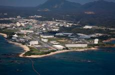 An aerial view of Camp Schwab in northern Okinawa, Japan.