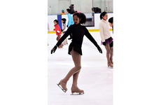 Katie Scott practices her figure skating in late February at the Misawa Ice Arena, near Misawa Air Base, Japan.
