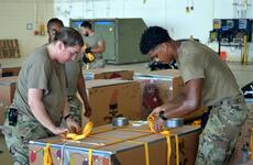 Airmen at Andersen Air Force Base, Guam, complete final preparations for supply bundles bound for remote Pacific islands as part of Operation Christmas Drop, Monday, Dec. 5, 2022.