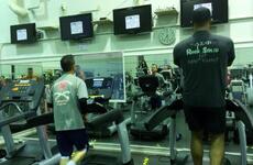 Signs posted on televisions at the Samurai Fitness Center on Yokota Air Base, Japan, inform patrons that the sets are incompatible with AFN’s new digital signal, Thursday, Nov. 30, 2017.