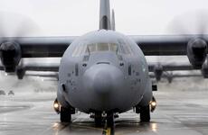 A C-130J Super Hercules assigned to the 36th Airlift Squadron taxis during the elephant walk portion of the Samurai Surge exercise at Yokota Air Base, Japan, May 21, 2020.