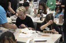 DODEA elementary students learn soroban, a Japanese math skill, in Okinawa, Japan. 