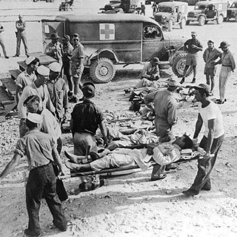 Indianapolis' survivors en route to a hospital following their rescue