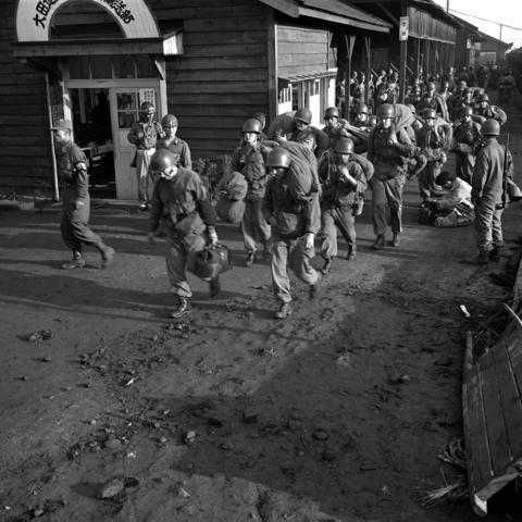 Photo of Task Force Smith arriving in South Korea