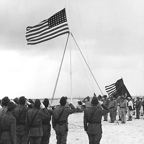 Japanese troops surrender on Wake Island