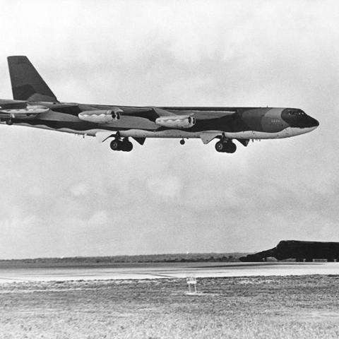 B-52G landing at Andersen AFB on Guam