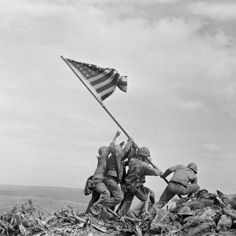 Marines raise the U.S. flag on Iwo Jima