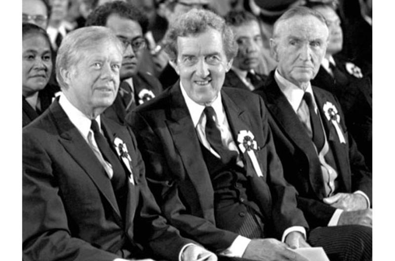 The U.S. delegation to the memorial service was headed by President Jimmy Carter, Secretary of State Edmund Muskie and Ambassador to Japan Mike Mansfield.