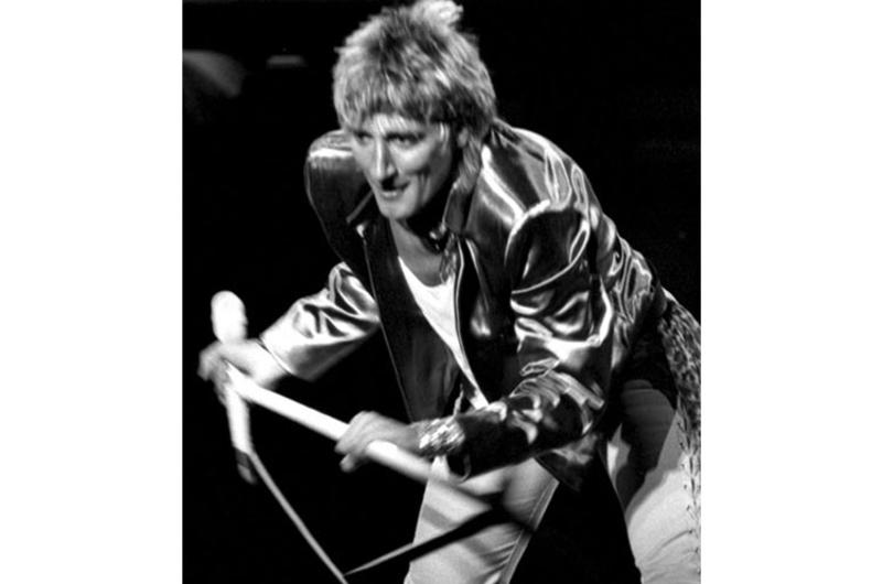 Rod Stewart, onstage at Tokyo's Budokan hall in 1981.
