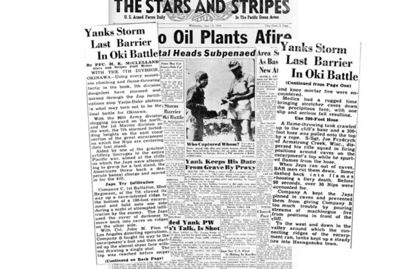 Stars and Stripes front page on June 13, 1945
