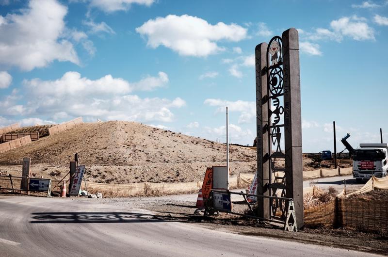 A sign welcoming guests to Okumatsushima near Nobiru, Japan, is all that is left of the area Feb. 10, 2016.