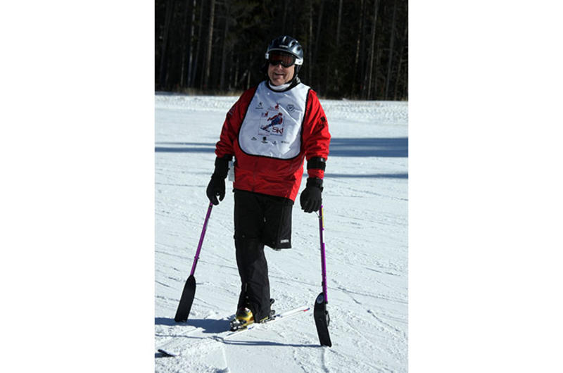 Kirk Bauer, executive director of Disabled Sports USA, takes to the ski slopes.