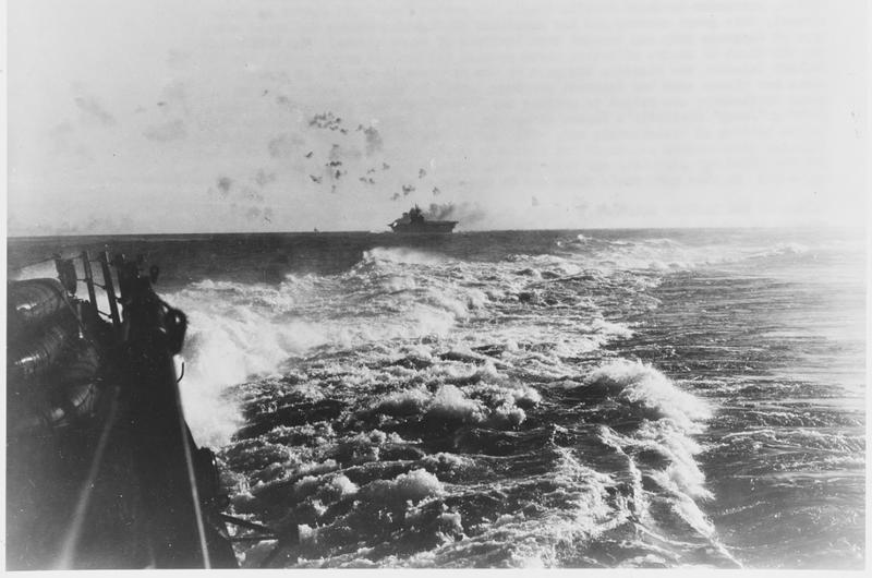 USS Enterprise under attack during the Battle of the Solomons
