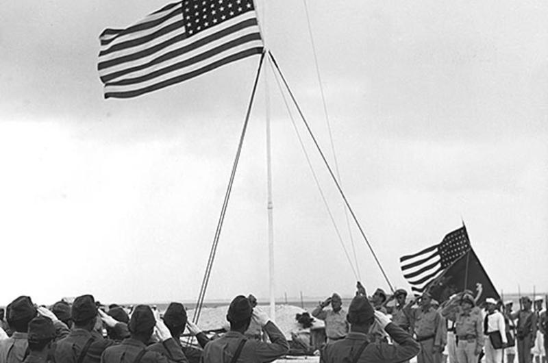 Japanese troops surrender on Wake Island