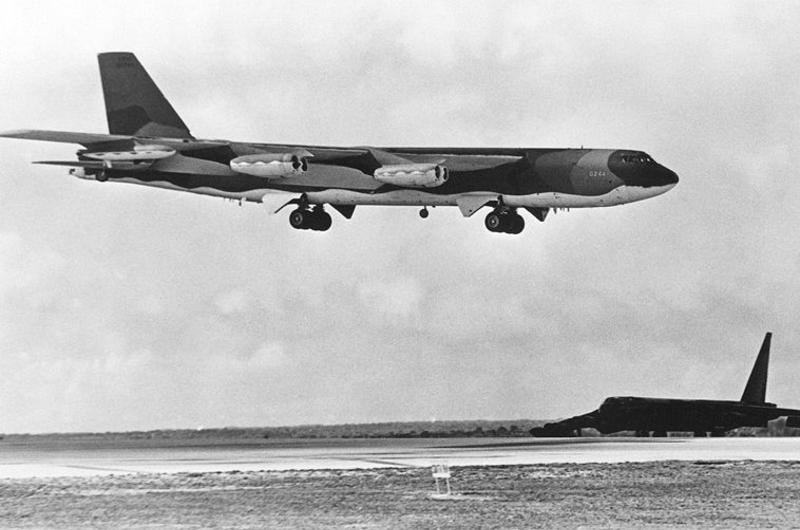 B-52G landing at Andersen AFB on Guam