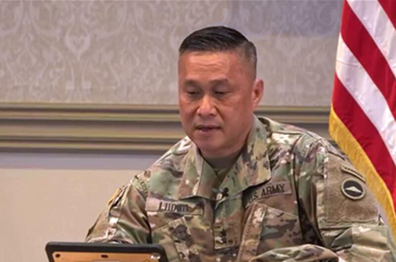 The commander of U.S. Army Japan, Major Gen. Viet X. Luong, hosts a virtual town hall meeting via Facebook, Aug. 3, 2020. 