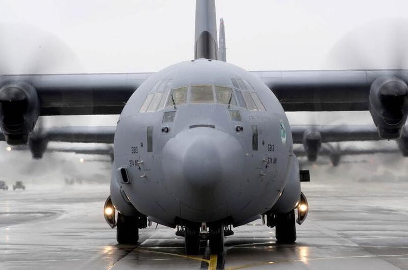 A C-130J Super Hercules assigned to the 36th Airlift Squadron taxis during the elephant walk portion of the Samurai Surge exercise at Yokota Air Base, Japan, May 21, 2020.