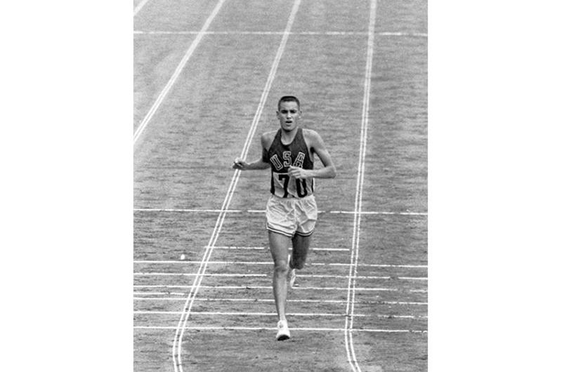 U.S. Marine Corps Lt. Billy Mills comes in 14th in the Olympic marathon.