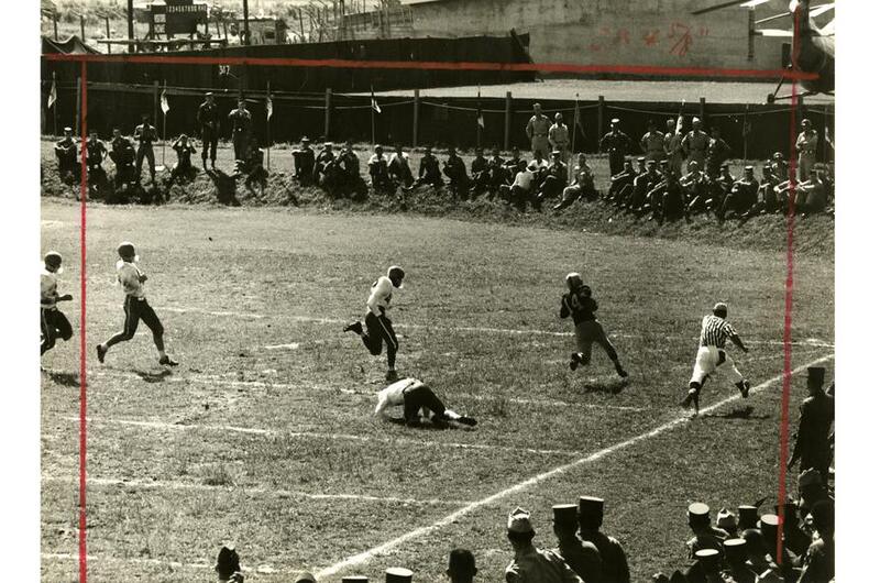 The 1st Cavalry Division football team plays a game in South Korea in 1958