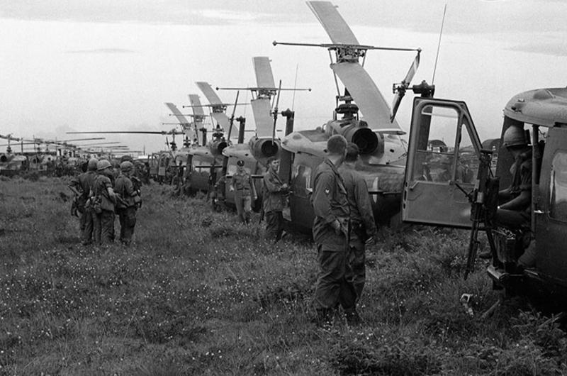 The U.S. 25th Infantry Division, 1st Brigade made a helicopter assault just south of the Ho Bo Woods at about 8 a.m. Sunday morning.