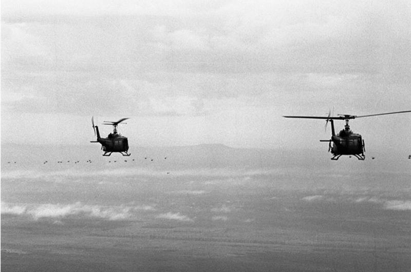 The U.S. 25th Infantry Division, 1st Brigade made a helicopter assault just south of the Ho Bo Woods at about 8 a.m. Sunday morning.
