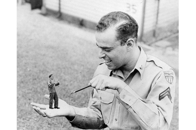 Shel Silverstain when he was a Pacific Stars and Stripes carttonist in 1955.