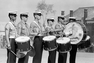 The Fleet Marine Force Pacific Drum and Bugle Team