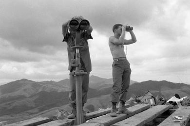 Nearby countryside is scanned for the enemy.