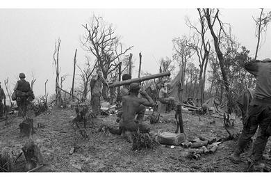 Rocket launchers also used to provide a base of fire during the assault of the hill.
