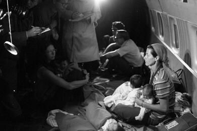 A group of women on airplane