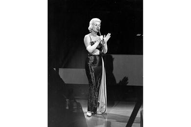 Sue Green sings the blues. Sue Green, vocalist at the Kadena Officers Club, on "After Hours."