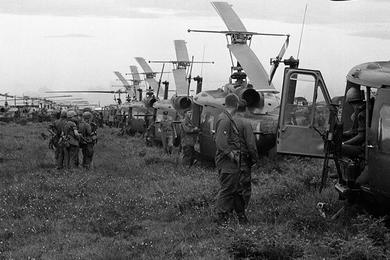 The U.S. 25th Infantry Division, 1st Brigade made a helicopter assault just south of the Ho Bo Woods at about 8 a.m. Sunday morning.
