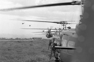 The U.S. 25th Infantry Division, 1st Brigade made a helicopter assault just south of the Ho Bo Woods at about 8 a.m. Sunday morning.