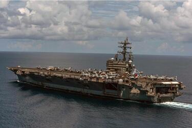 Coronavirus forced some of its crew to quarantine aboard the aircraft carrier USS Ronald Reagan, shown here in July 2019, at its homeport, Yokosuka Naval Base, Japan.