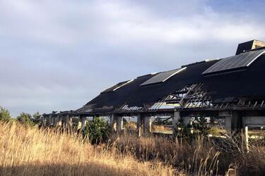 The ruins of a tsunami-damaged building sit near Japan’s Fukushima Daiichi Nuclear Power Plant.