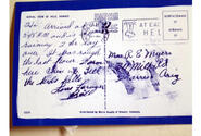 ''Tell the kids hello. Love forever.'' Army Sfc. Raymond "Bill" Myers sent this postcard to his family in Hawaii on stopover while on Flying Tiger Line Flight 739.