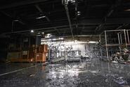 The interior of Building 163-11, a storage warehouse at Sagami General Depot, that was the site of Monday's early morning explosion at the U.S. Army base in Sagamihara, Japan.