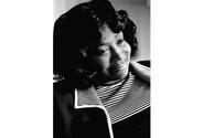 Gospel singer Mahalia Jackson talks to a reporter at her Tokyo hotel. 